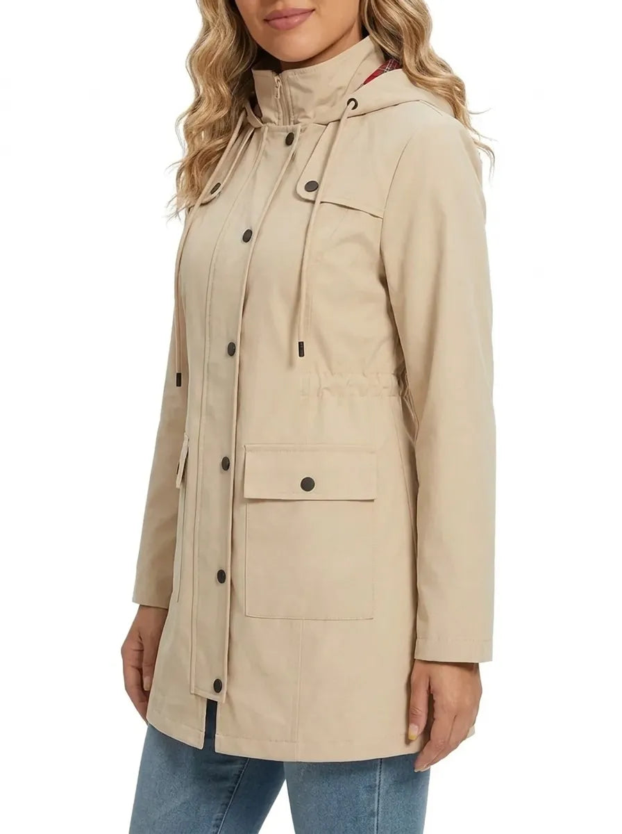 Sylvie - Parka Élégante Capuche à Poches