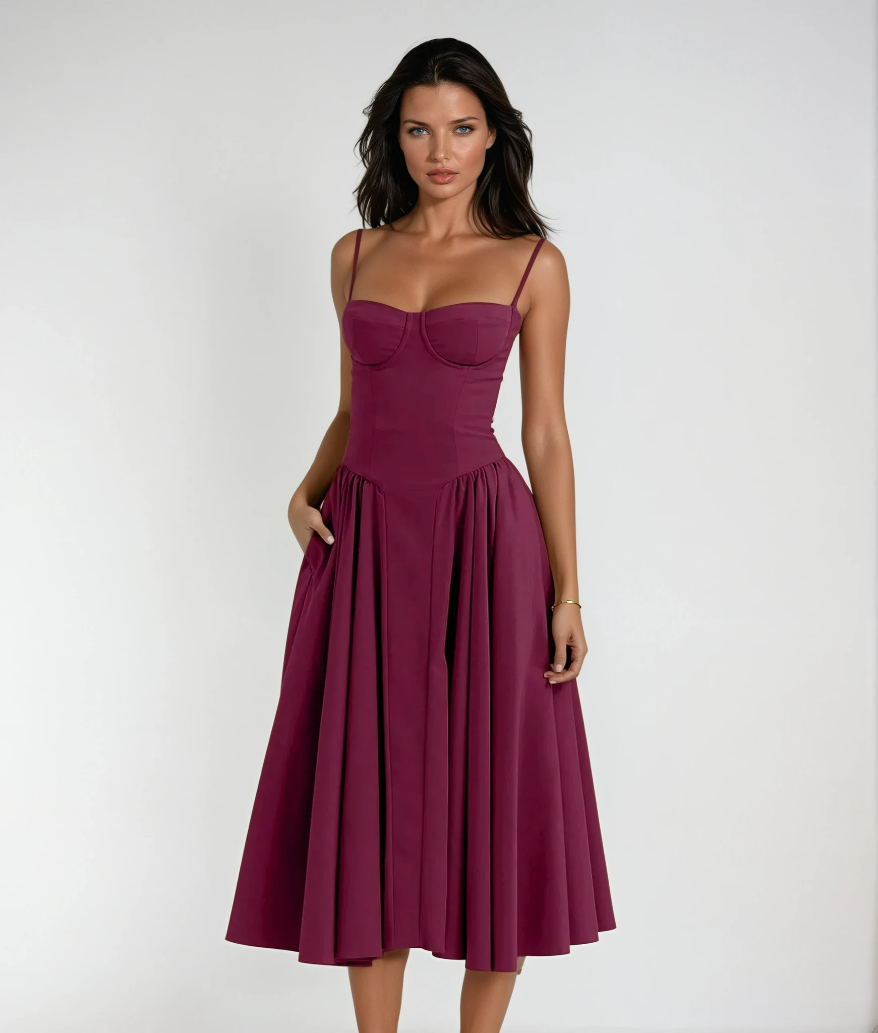 Robe Midi Cocktail Corset Mignonne Odette