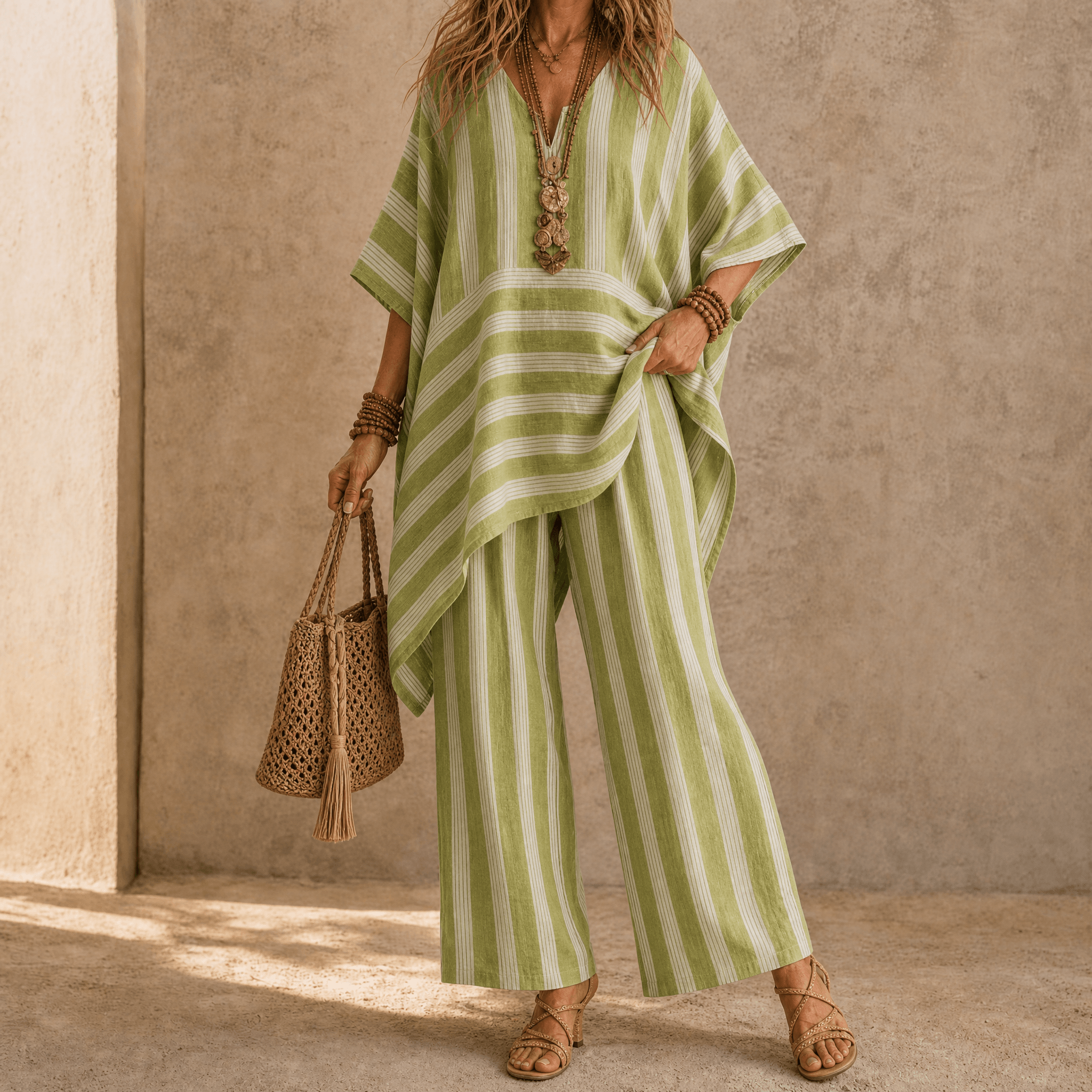Iluma – Ensemble Tunique Boho pour Femmes & Pantalon Large