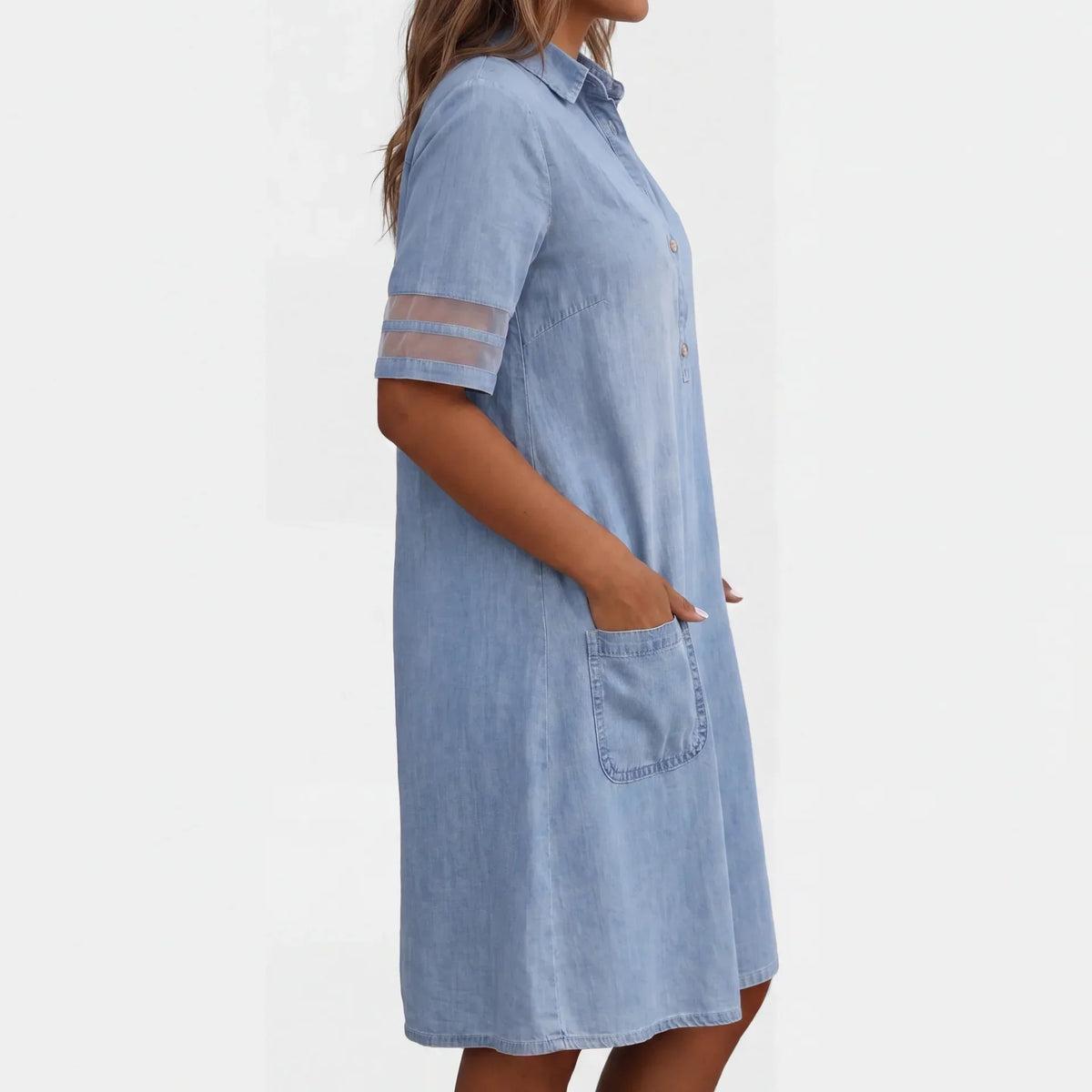 MOREAU LYON | ROBE CHEMISIER EN DENIM CLASSIQUE POUR FEMMES