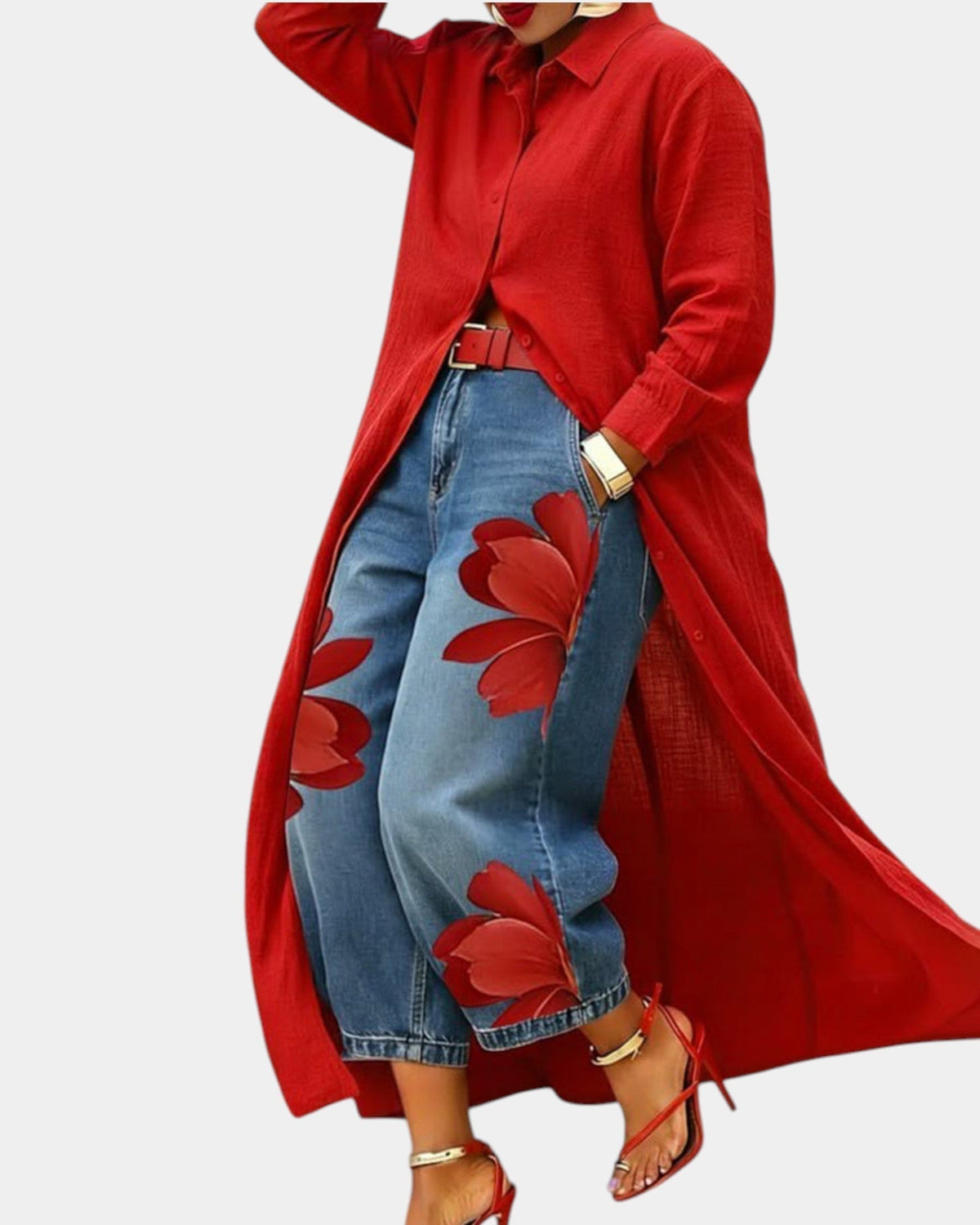 Céliane | Tenue complète avec pantalon en denim large