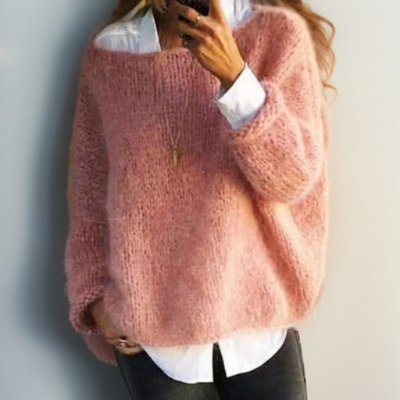 Camille - Pull Élégant Oversize Grosse Maille