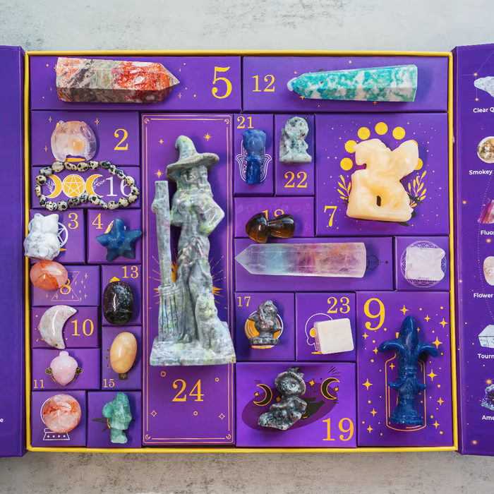 Calendrier de l'Avent Halloween en Cristaux - Collection de Pierres Naturelles