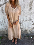 Robe kimono longue pour femme avec décolleté en V — plage