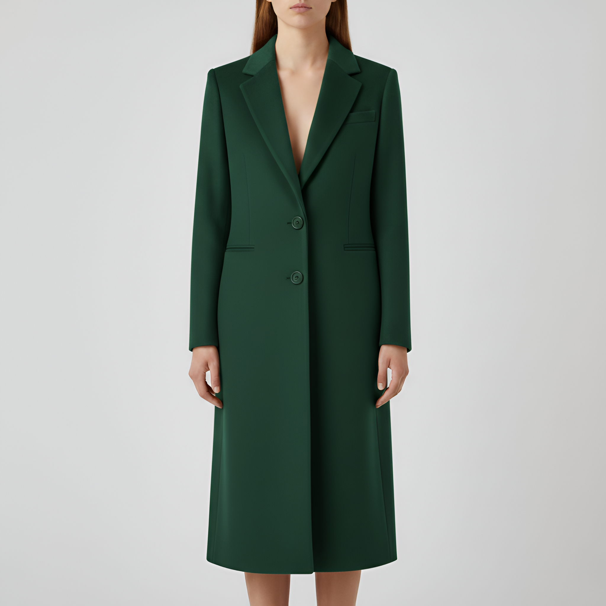 Manteau Long Droit Femme Ajustement Intemporel