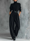 Mariette | Ensemble Premium à Col Roulé avec Pantalon Évasé