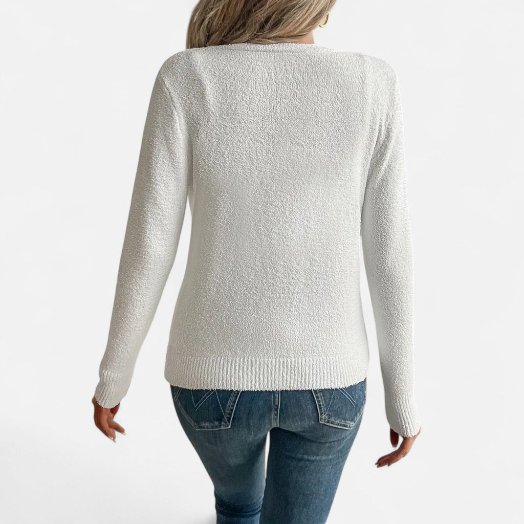 Eliaro Moda | Cardigan Femme Boutons Frontal Couleur Unie