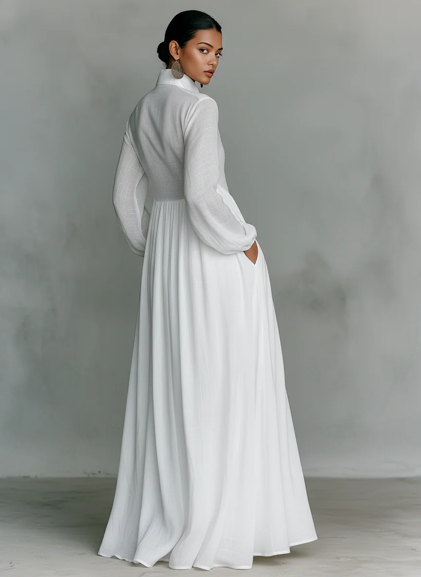Fudda | Robe maxi aérienne avec accentuation féminine de la taille