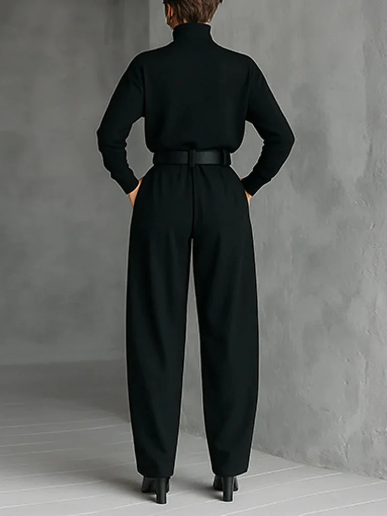 Mariette | Ensemble Premium à Col Roulé avec Pantalon Évasé