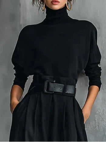 Mariette | Ensemble Premium à Col Roulé avec Pantalon Évasé