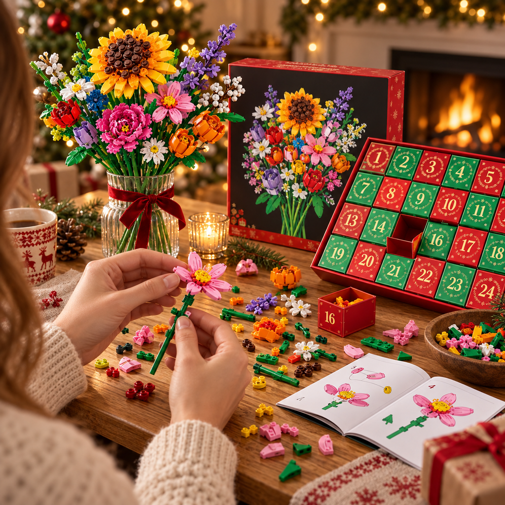 Calendrier de l'Avent Fleurs 2026 – Créez Votre Propre Bouquet de Noël Magique
