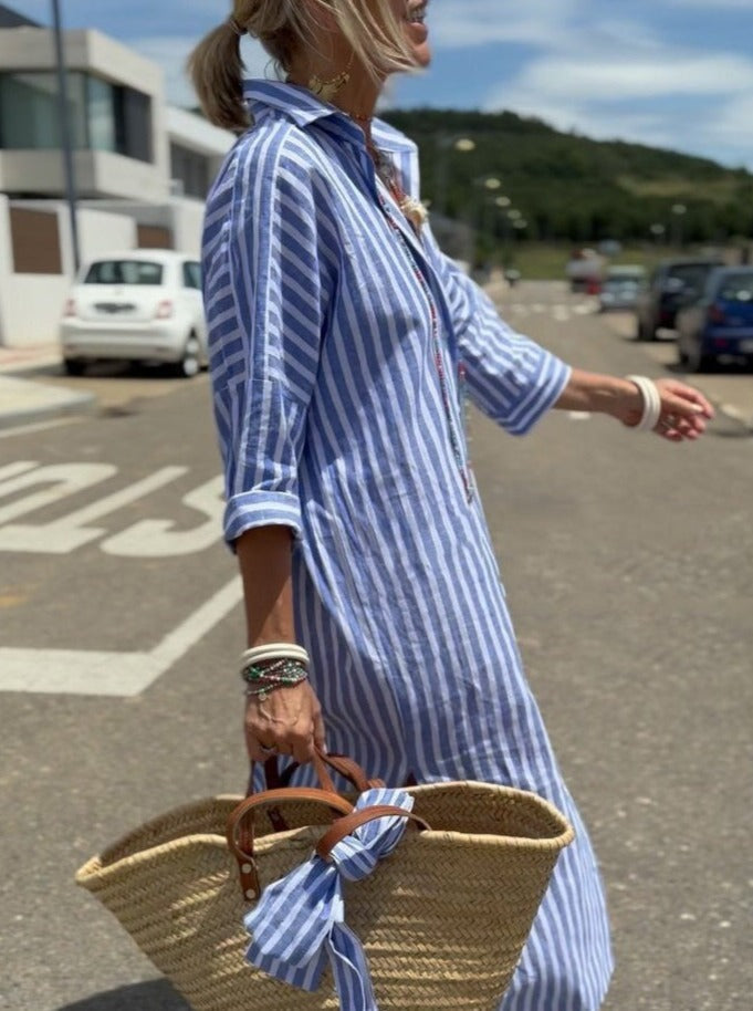 Zia | Robe chemise à rayures intemporelle avec élégance