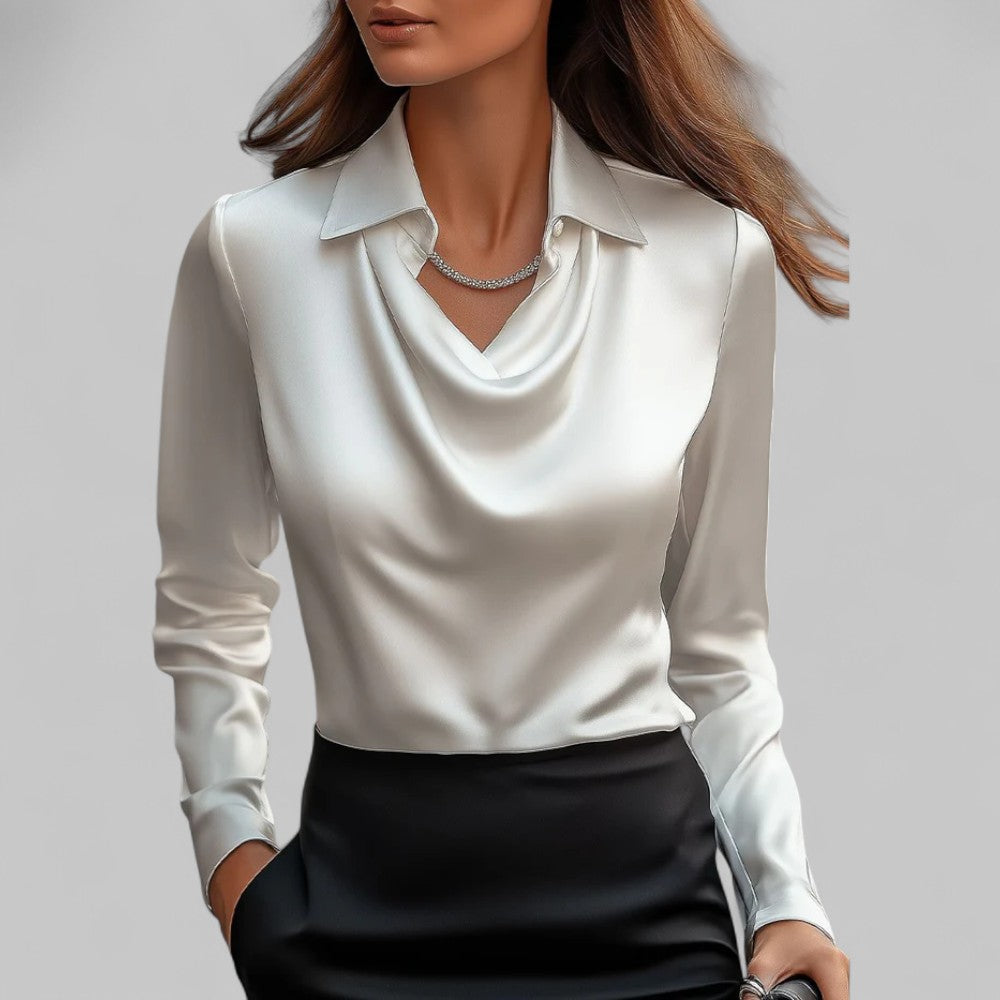 MOREAU LYON | BLOUSE EN SATIN DRAPÉE POUR FEMMES