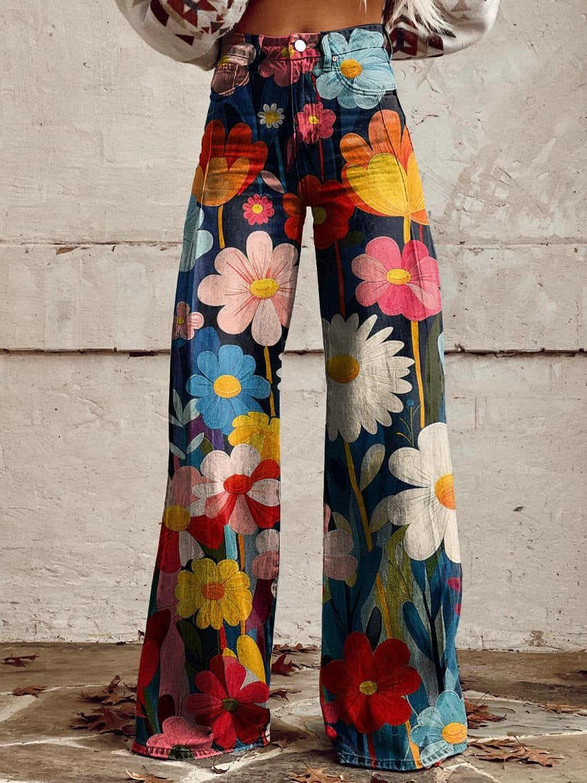 MOREAU LYON | PANTALON LARGE FLORAL POUR FEMMES