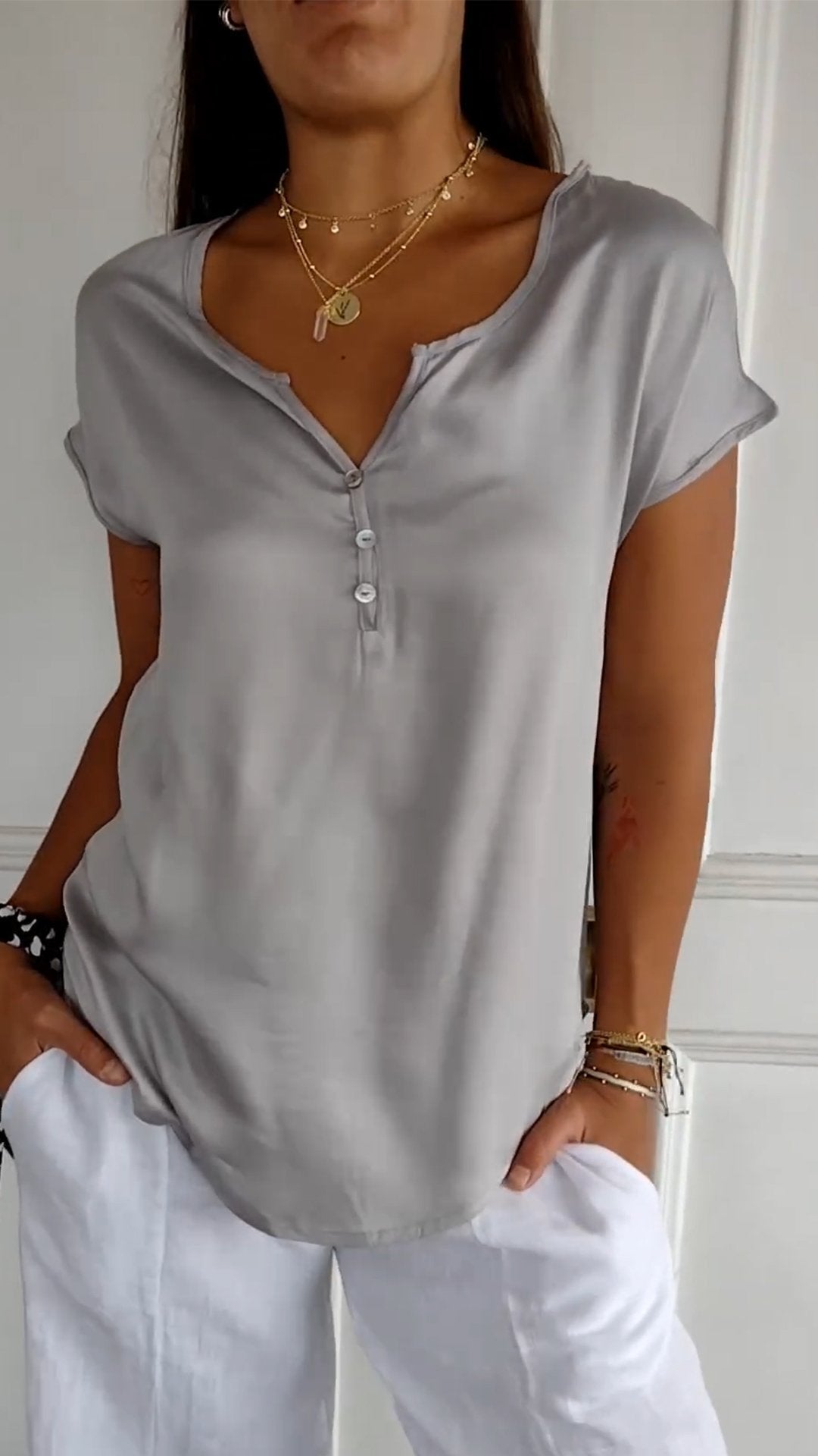 T-Shirt confortable avec décolleté en V