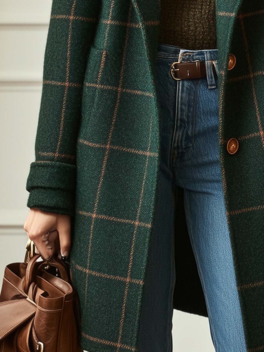 MOREAU LYON | MANTEAU À CARREAUX POUR FEMMES