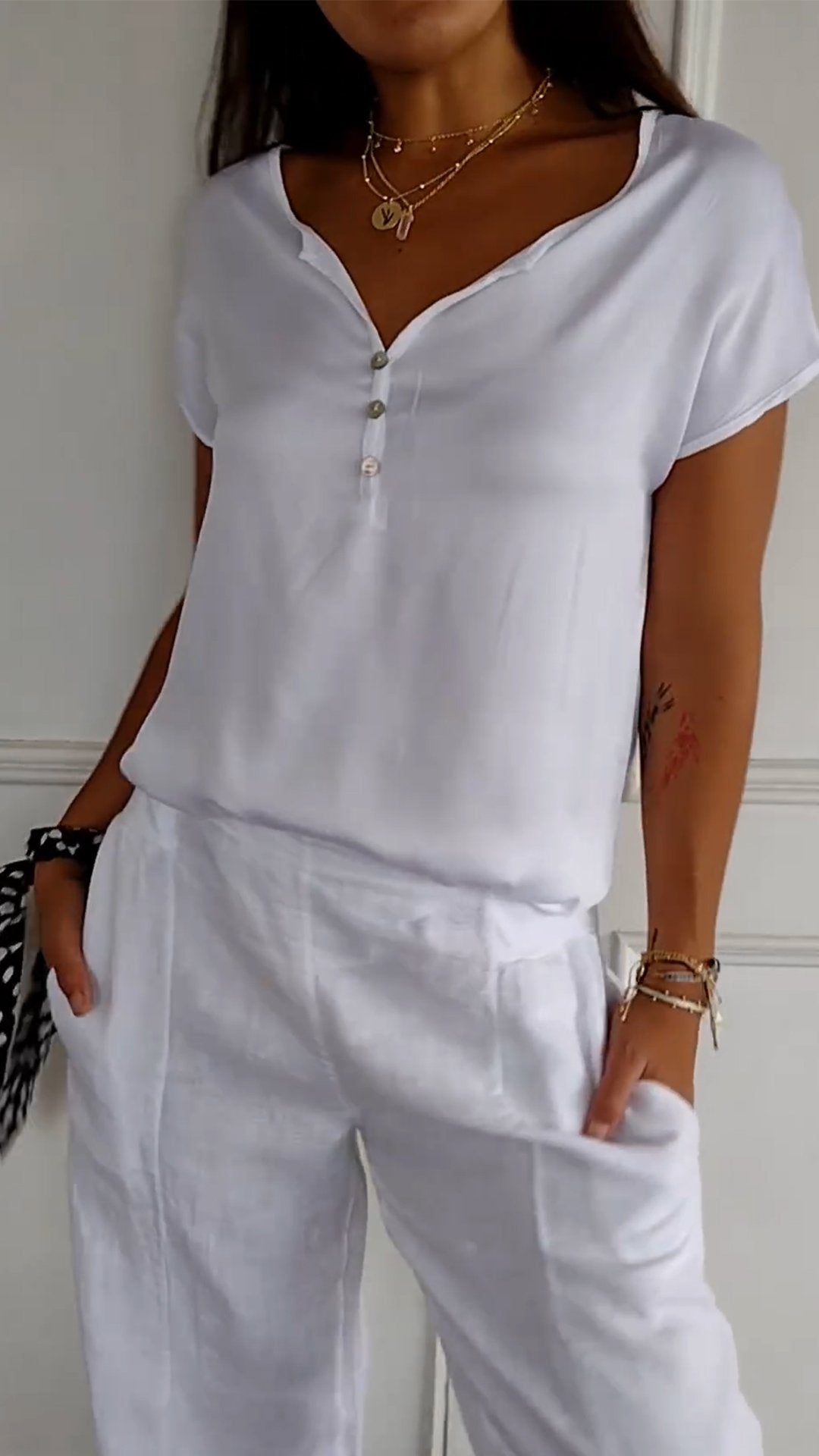 T-Shirt confortable avec décolleté en V