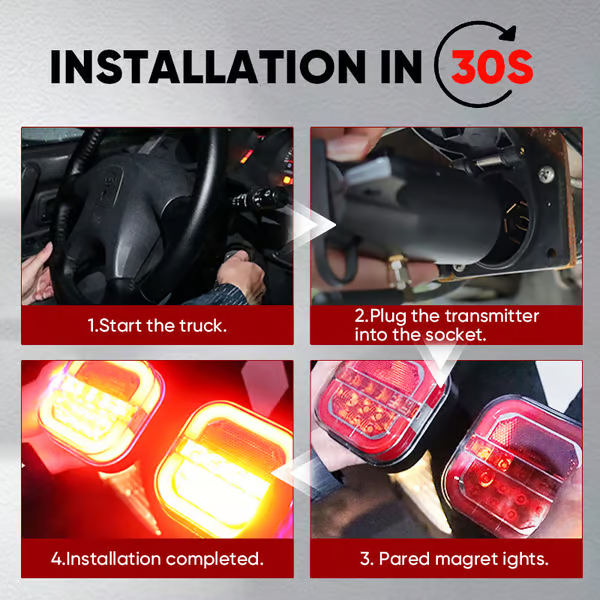LuxLumen Kit de lampes de remorque | Éclairage élégant pour une visibilité et une sécurité optimales