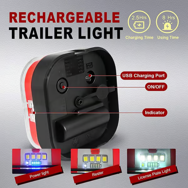 LuxLumen Kit de lampes de remorque | Éclairage élégant pour une visibilité et une sécurité optimales