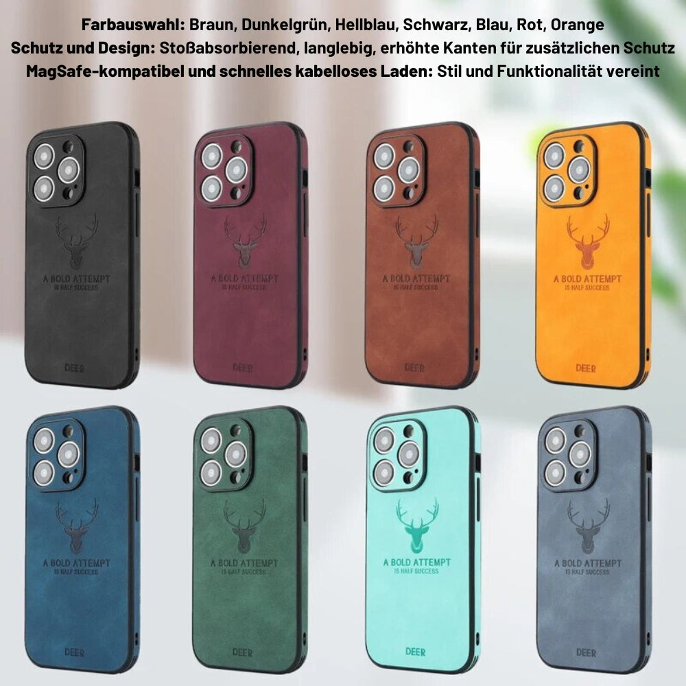 Deer - Étui en Cuir Luxe pour iPhone avec Design Élégant et Protection Antichoc