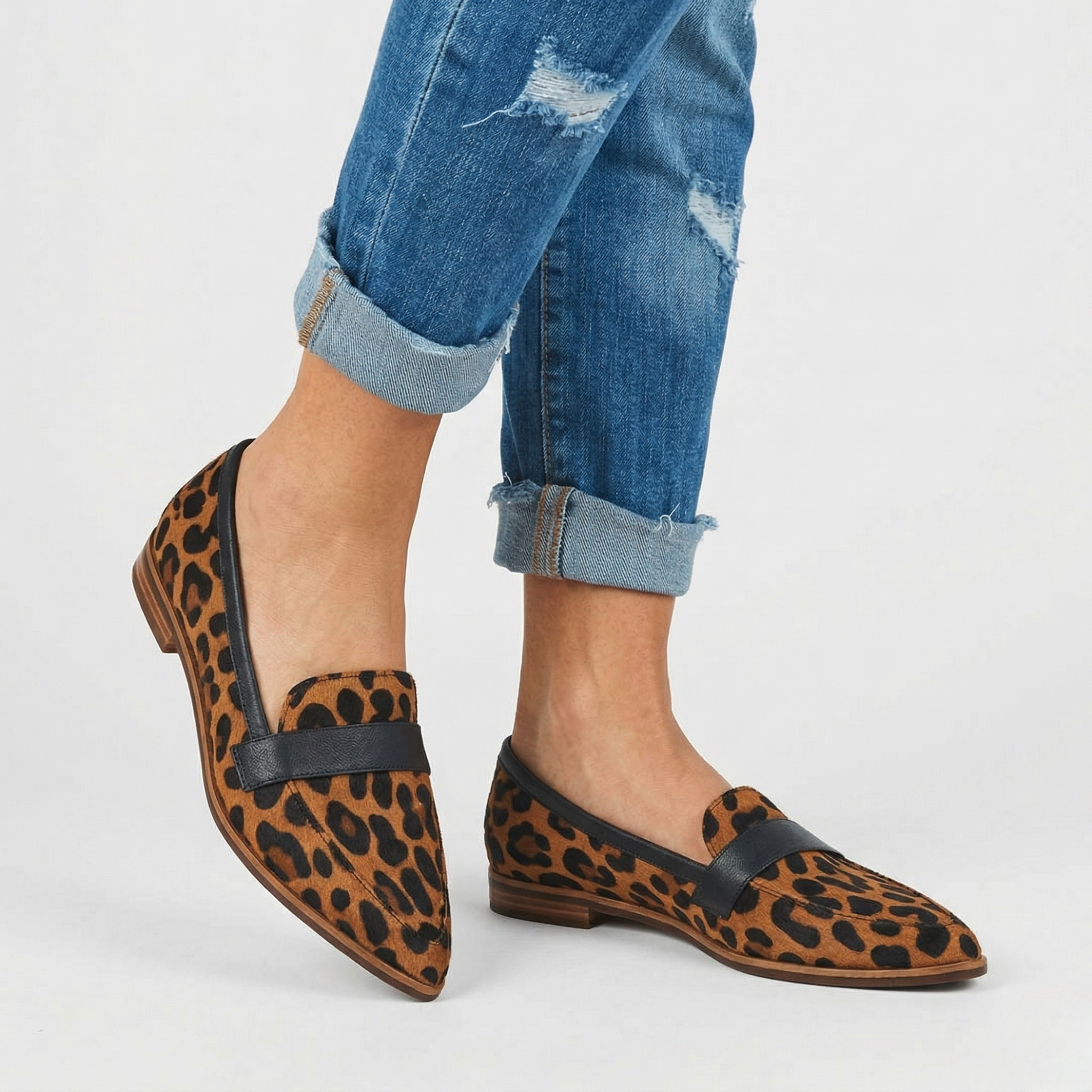 Mocassins Femme Bout Pointu Élégants Chaussures Faciles à Enfiler