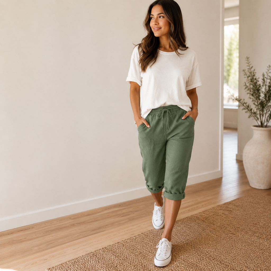 Lunaire – Pantalons Capri pour Femmes pour un Style Estival Facile