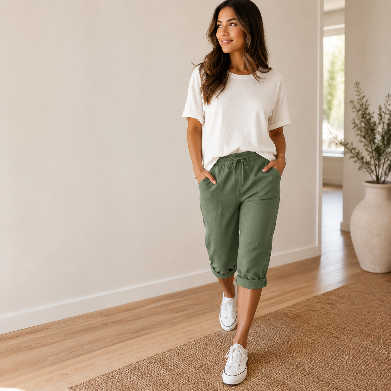 Lunaire – Pantalons Capri pour Femmes pour un Style Estival Facile