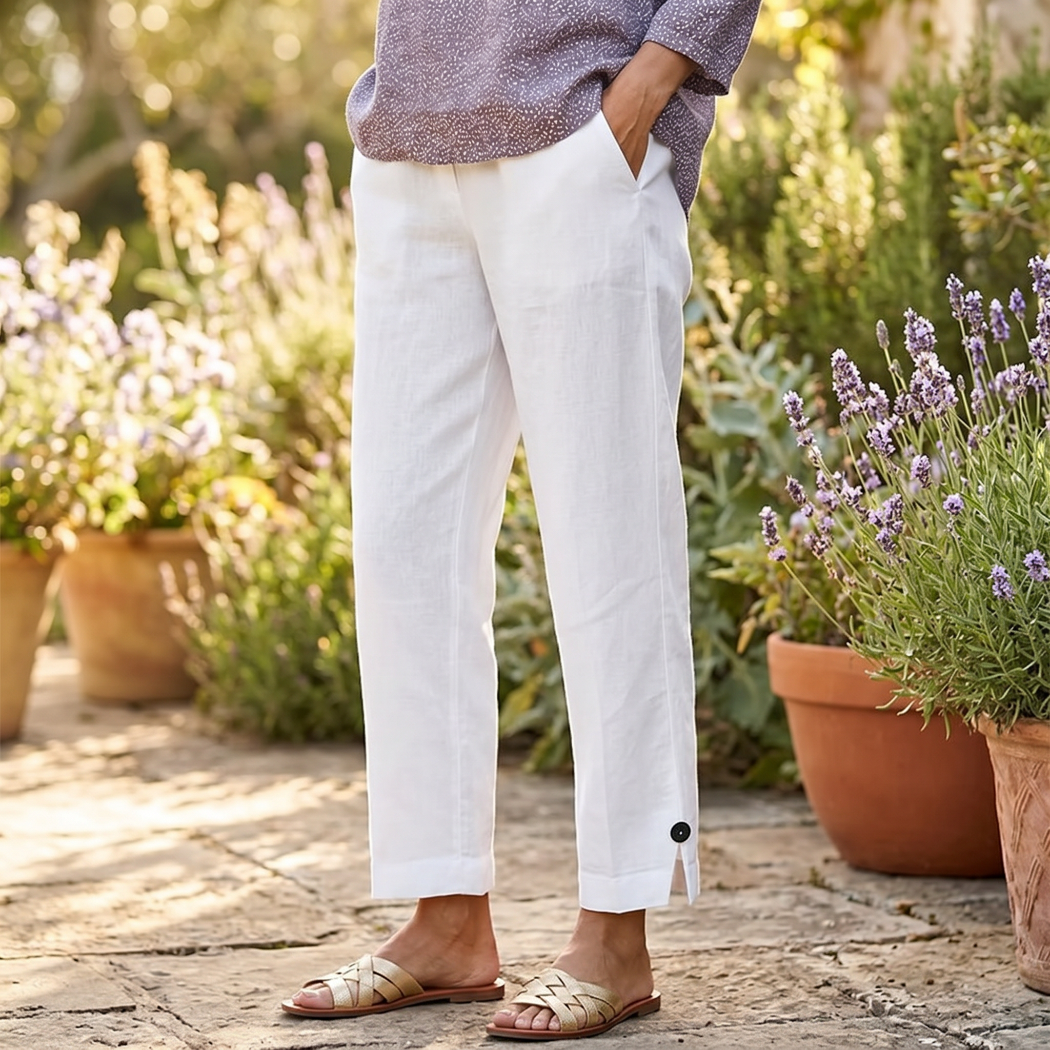 Womee – Pantalon court en stretch doux pour femmes