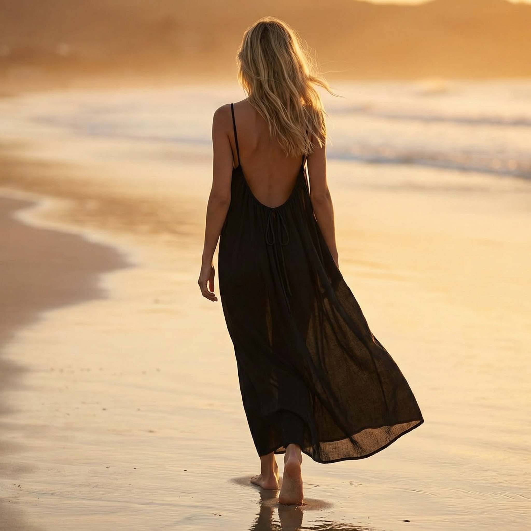 Solara – Robe Maxi Flottante Sans Dos