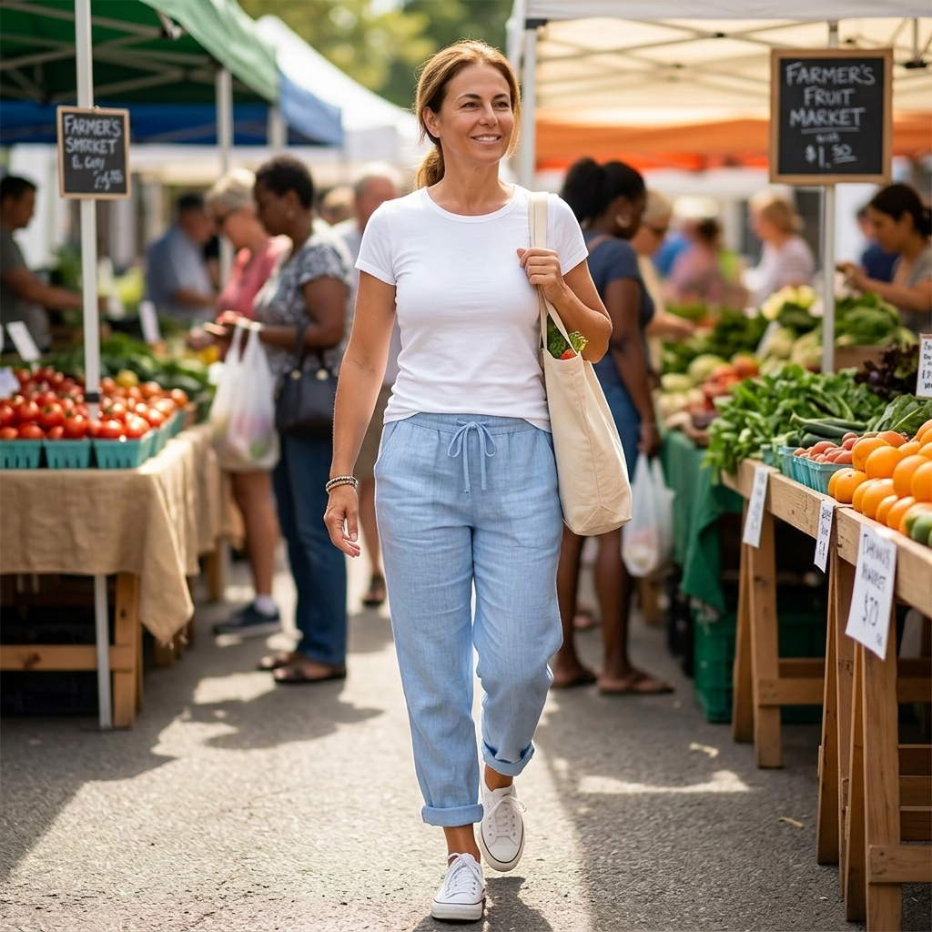 Lunara – Pantalon d'été léger en lin pour femmes