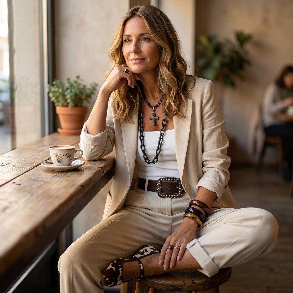 Elaire – Ensemble Blazer et Pantalon Relaxé pour Femmes
