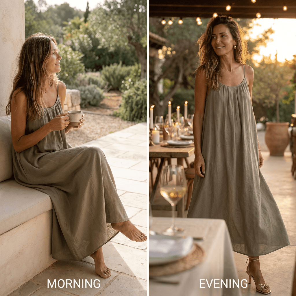 Soleia – Robe maxi d'été fluide à dos ouvert