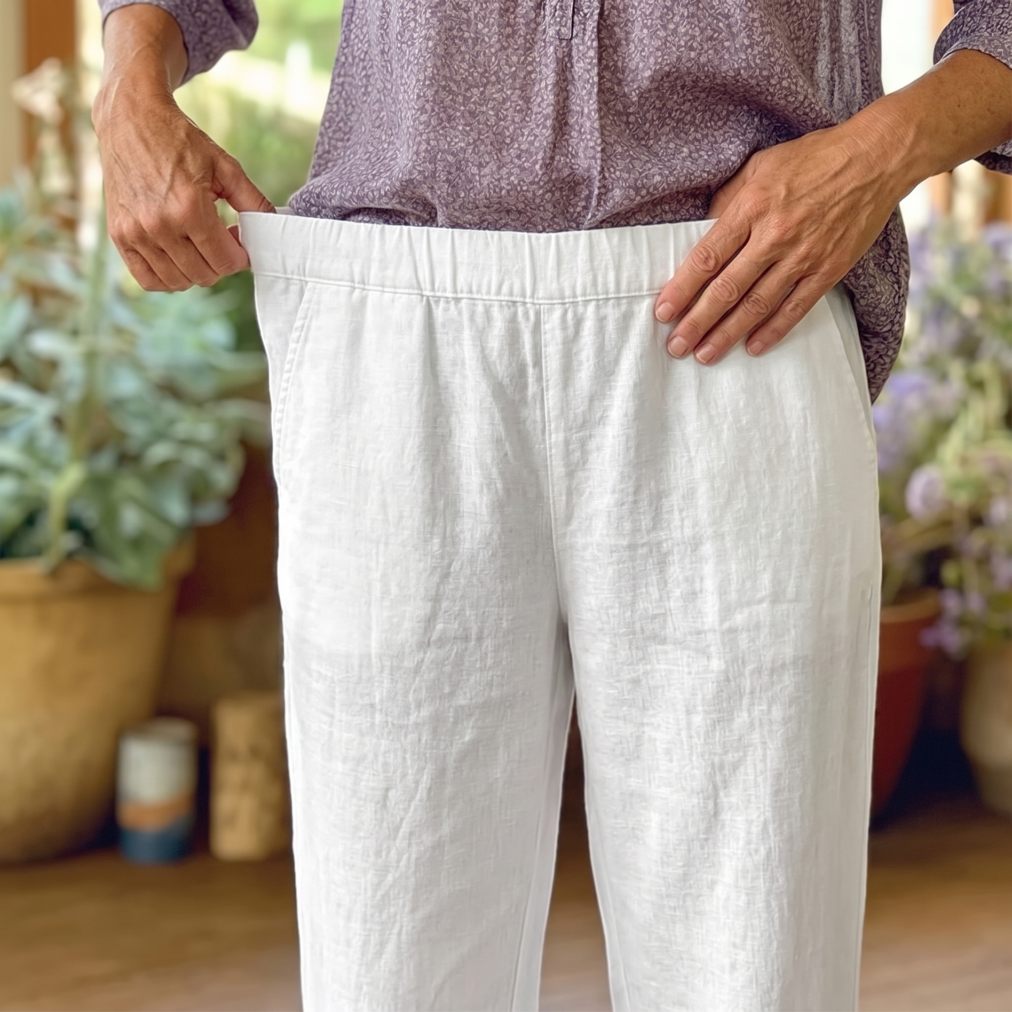 Womee – Pantalon court en stretch doux pour femmes