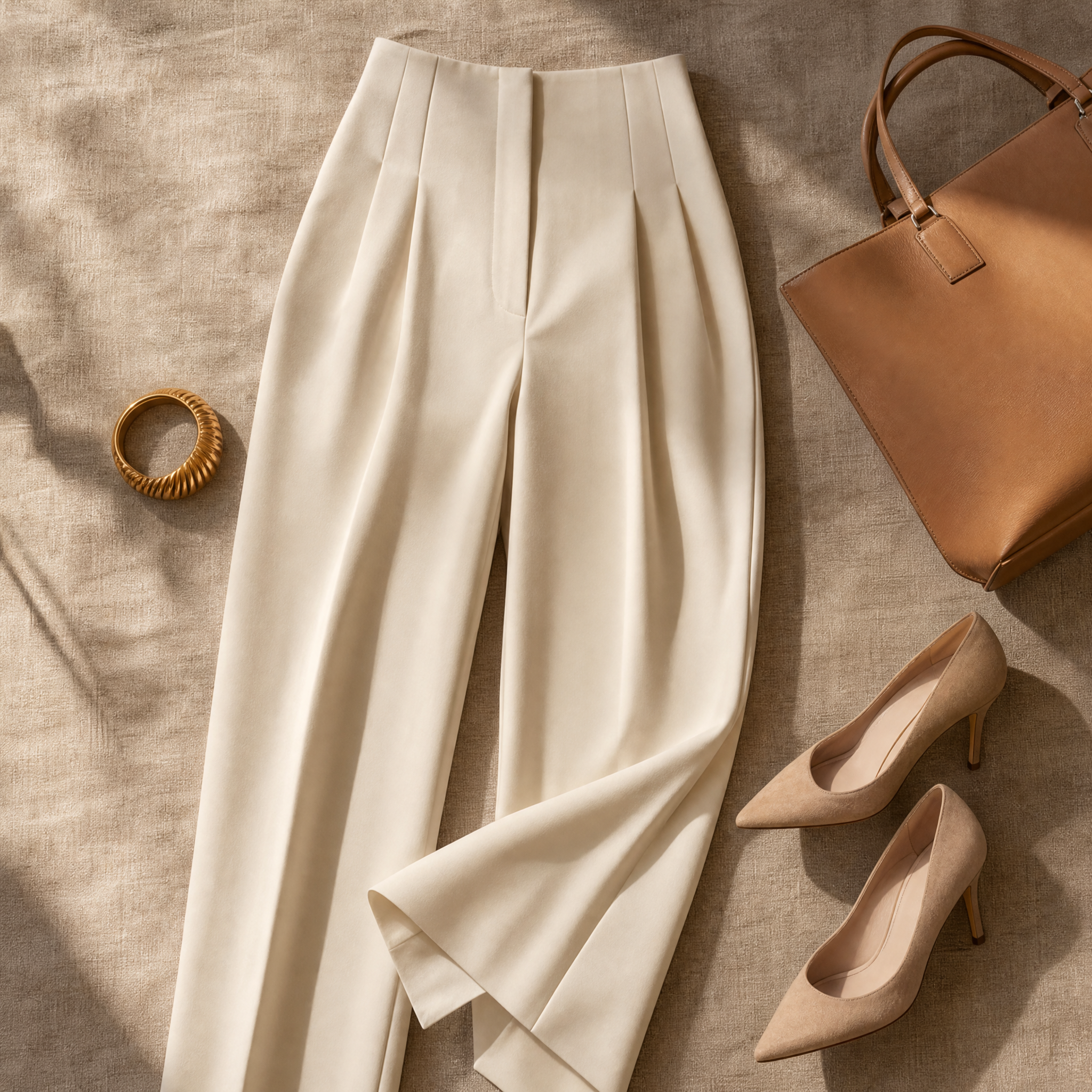 Velora – Pantalon plissé ajusté pour femmes