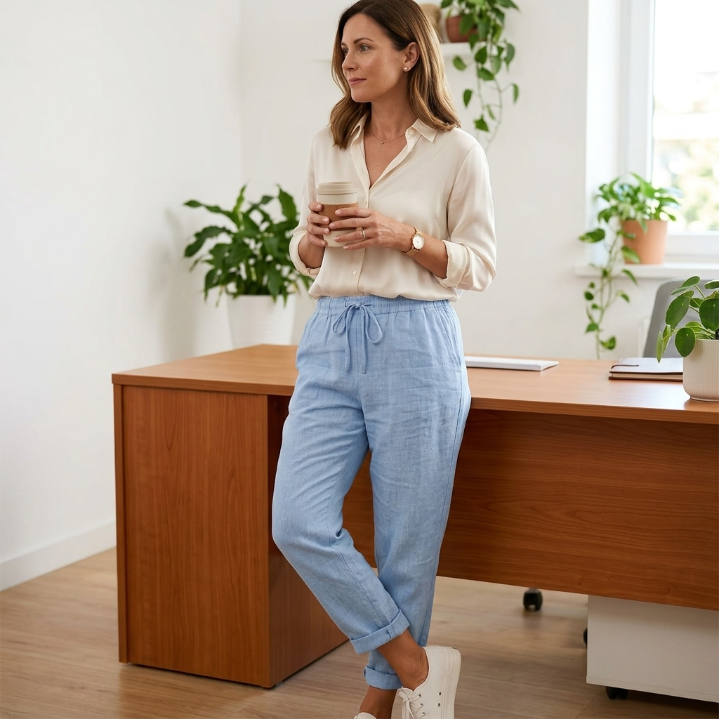 Lunara – Pantalon d'été léger en lin pour femmes