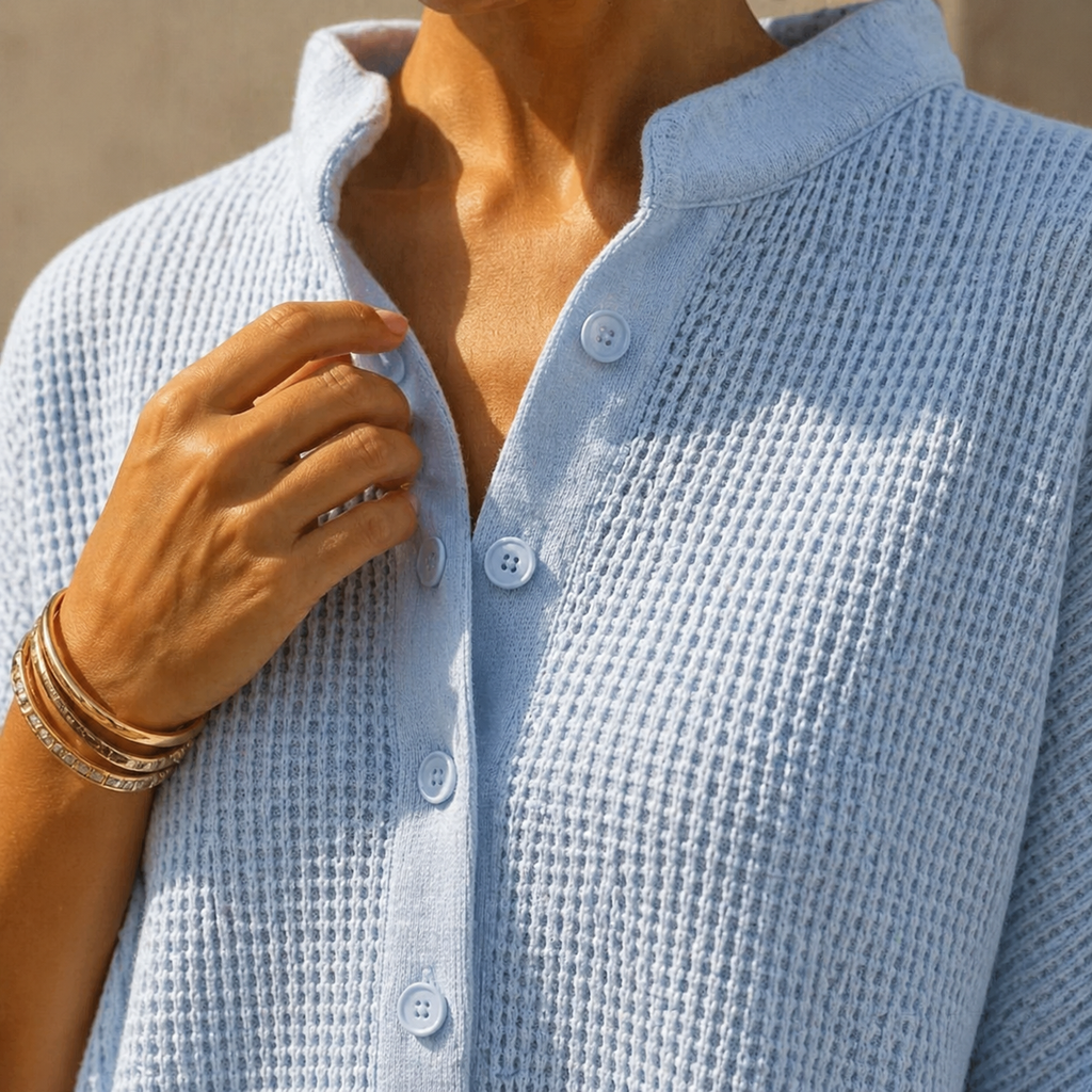 Vienelle – Ensemble Deux Pièces en Tricot Waffle pour Femmes