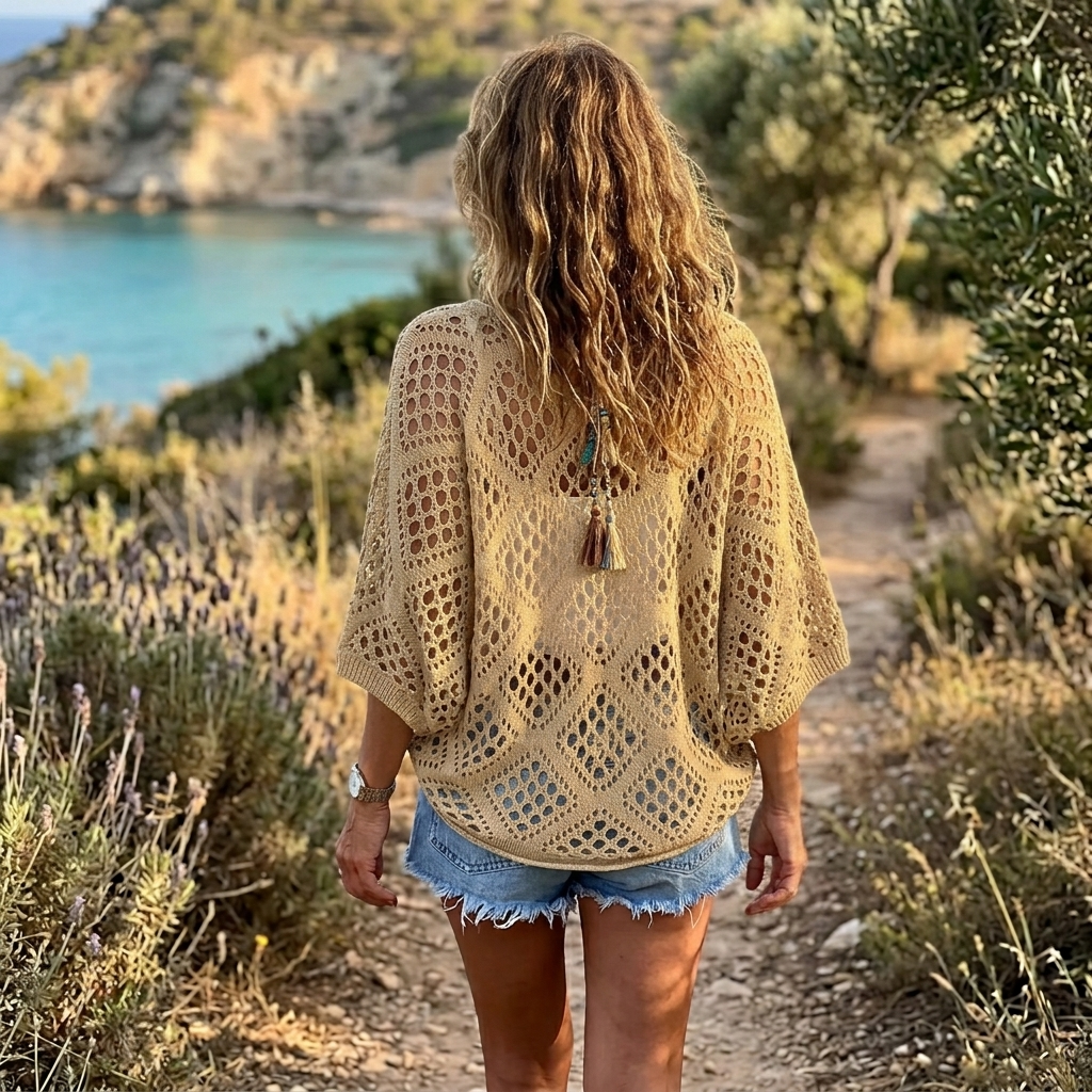 Sunfara – Haut en Crochet V-Coupe Bohème pour Femmes
