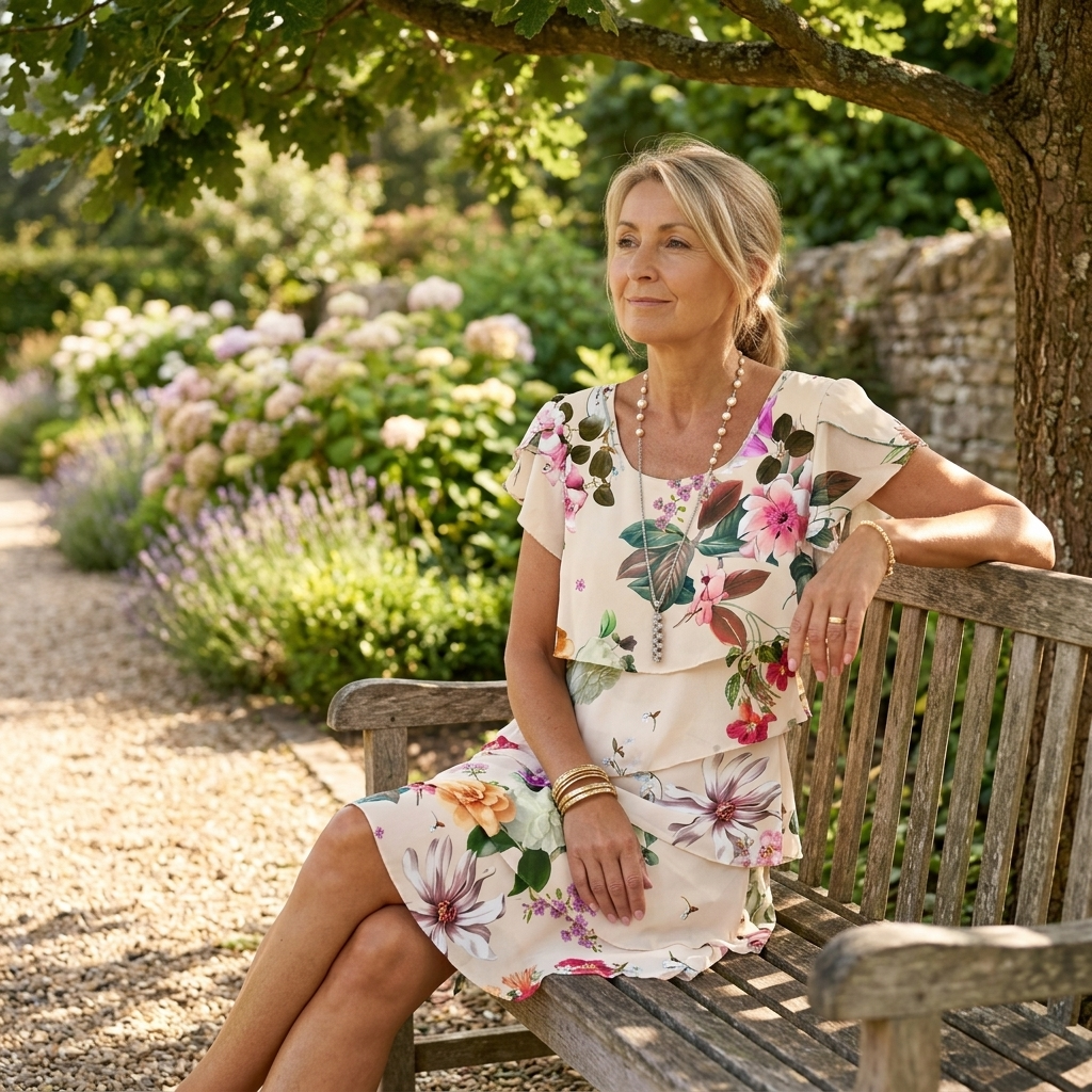 Floressa - Robe à volants florale en cascade