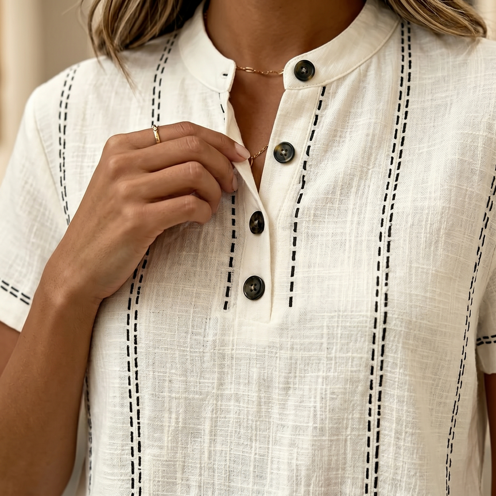 Lunavia – Haut Henley à Manches Courtes pour Femmes