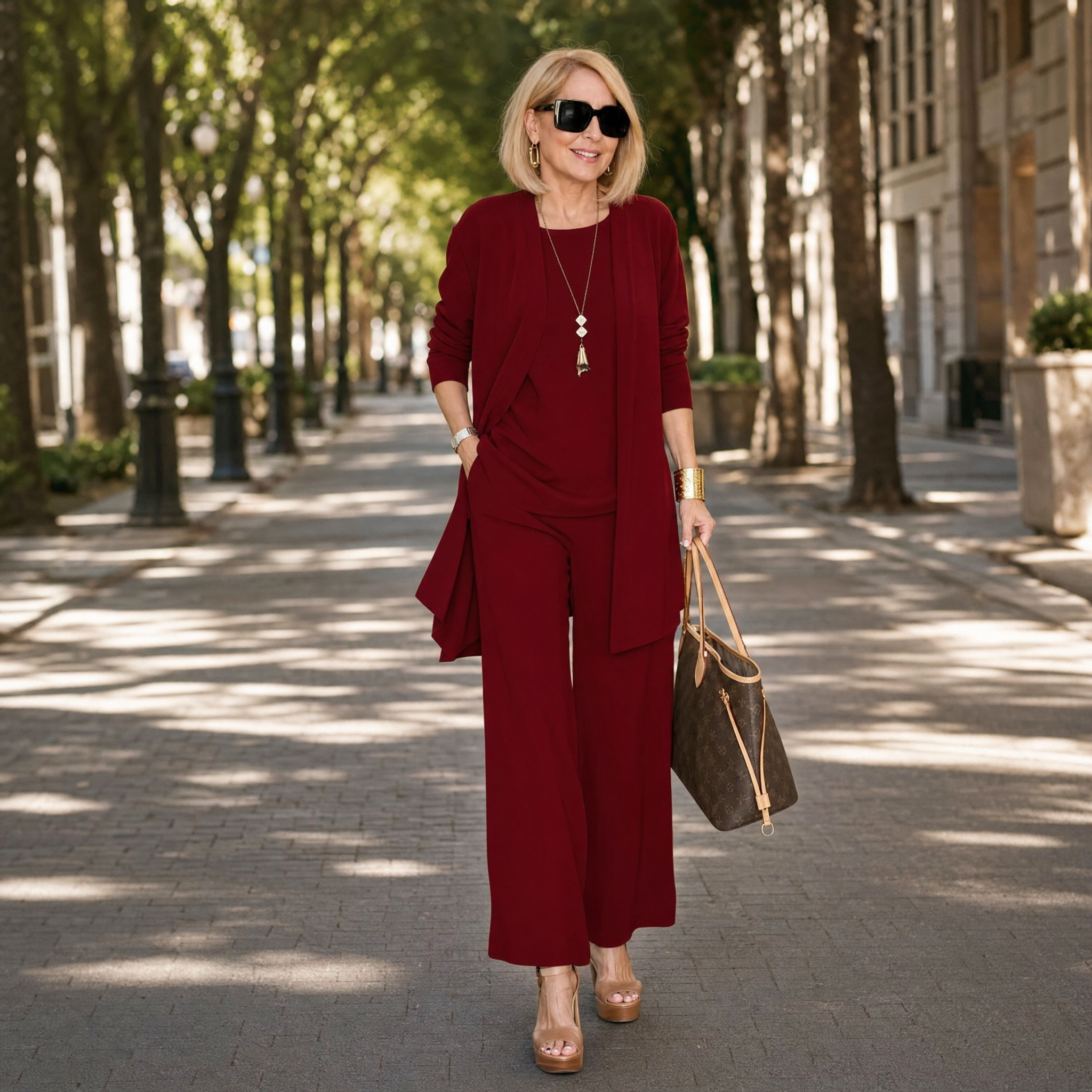 Maevelle – Ensemble Élégant 3 Pièces pour Femmes avec Cardigan Drapé