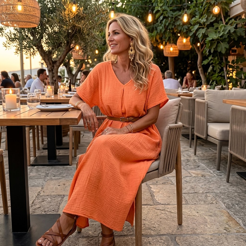 Lunessa – Robe d'été en coton et lin pour femmes