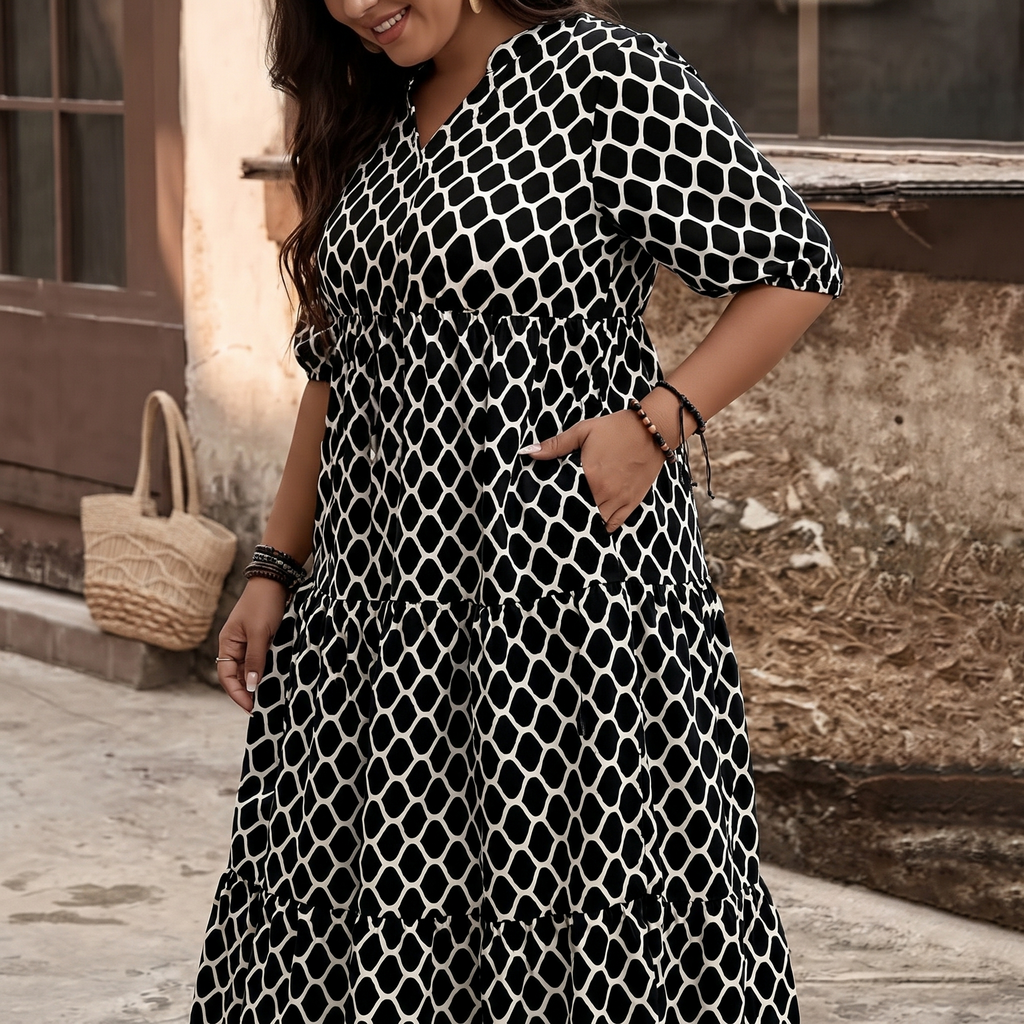 Curvella – Robe Maxi Boho Femme avec Poches