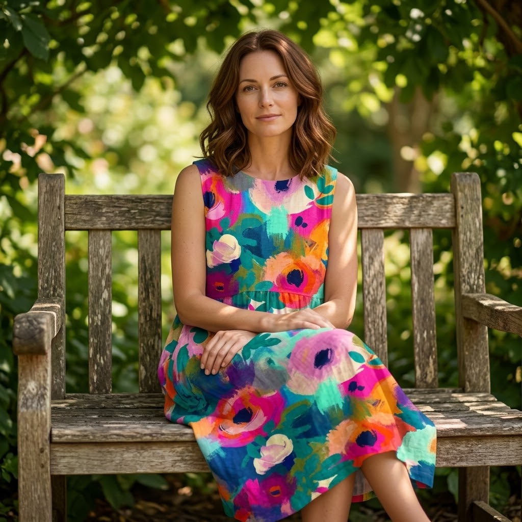 Florenza – Robe midi florale artistique pour femmes