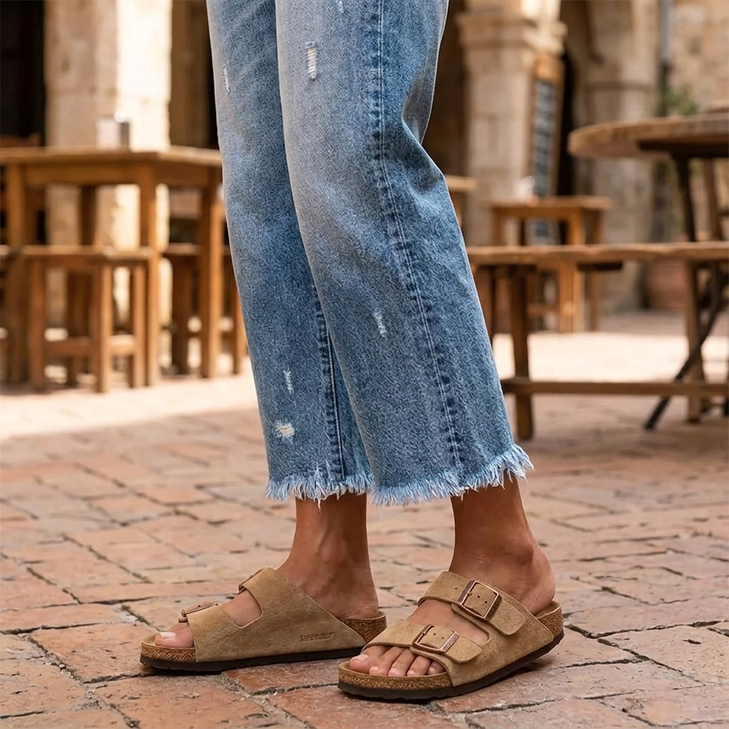 Vivara – Jeans droits cropped à franges pour femmes