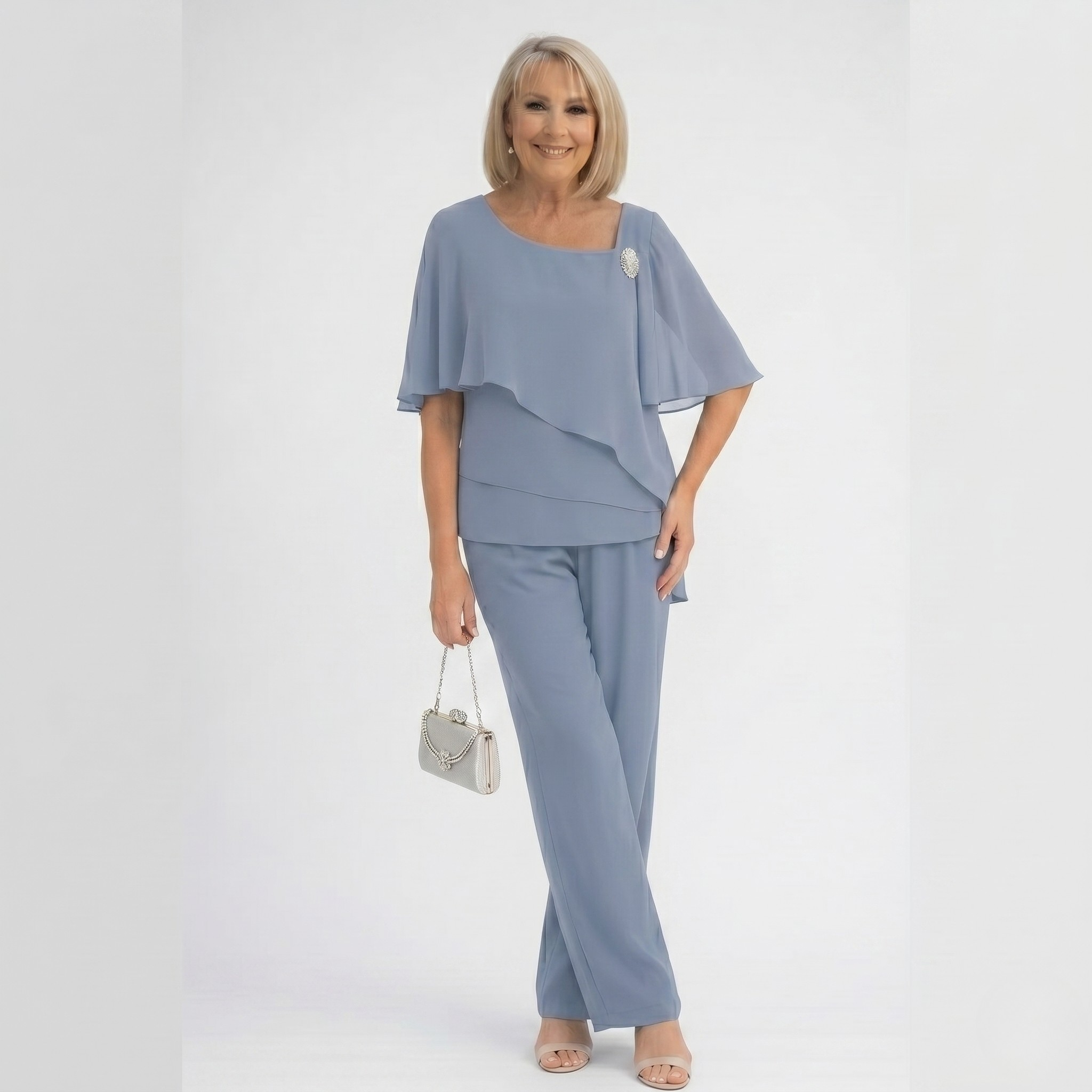 Ensemble Femme Élégant 2 Pièces Tenue Formelle Haut et Pantalon