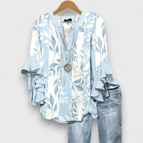 Blouse Fleurie Femme Haut Léger Décontracté Chemisier Élégant