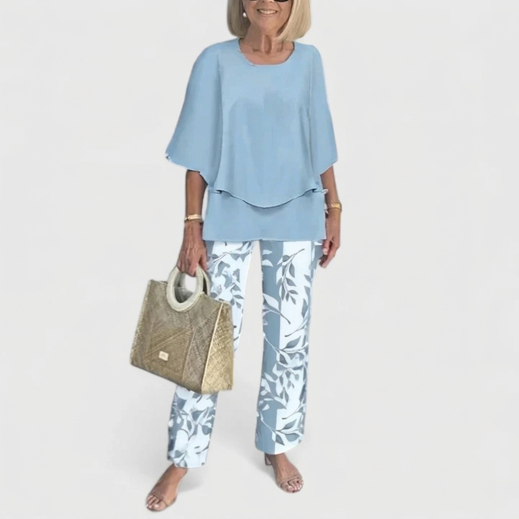 Ensemble Deux Pièces Élégant Femme Tenue Coordonnée Haut et Pantalon