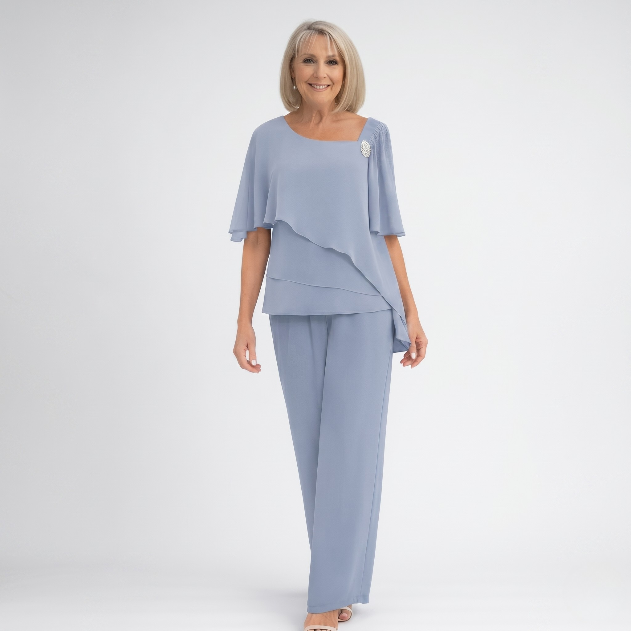Ensemble Femme Élégant 2 Pièces Tenue Formelle Haut et Pantalon