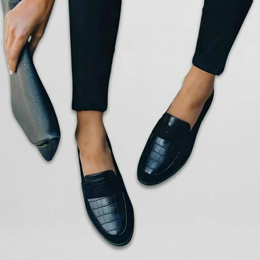 Mocassins Femme Bout Rond Chaussures Plates Confortables Slip-On Quotidien