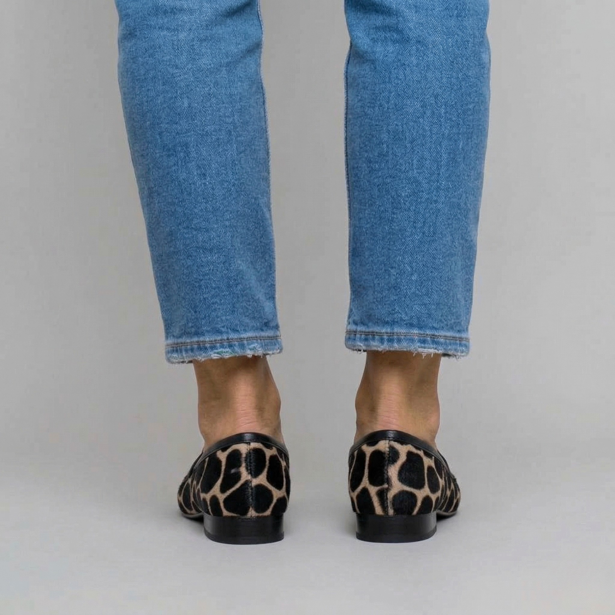 Mocassins Femme Imprimé Léopard Confort Chaussures Plates